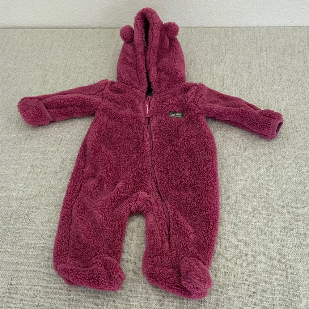 Eddie Bauer Infant Cozy Fleece Teddy Bear Hooded Bunting Snowsuit
